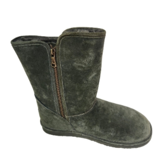 LAMO NIB Water And Stain Resistant Suede Boots Juniper Forest Green Size 11M - Picture 2 of 13